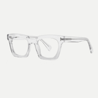 Greta crystal clear acetate eyeglasses, angled view
