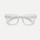 Greta crystal clear acetate eyeglasses, rear detail