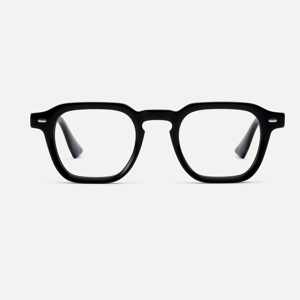 Nina black acetate eyeglasses, front view