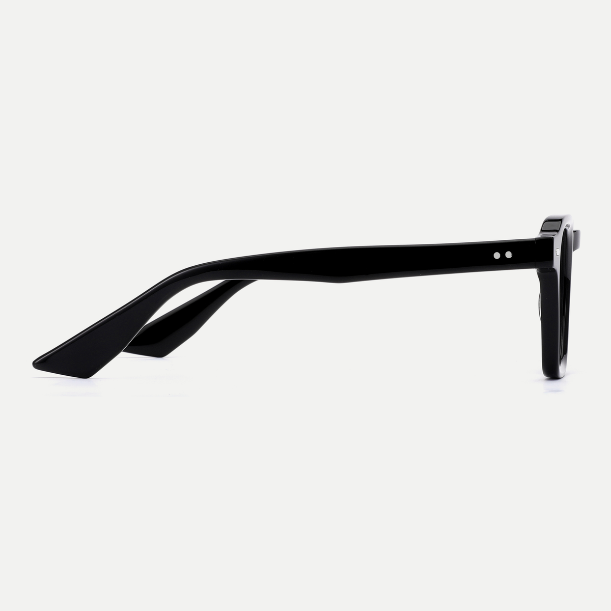 Nina black acetate eyeglasses, side detail