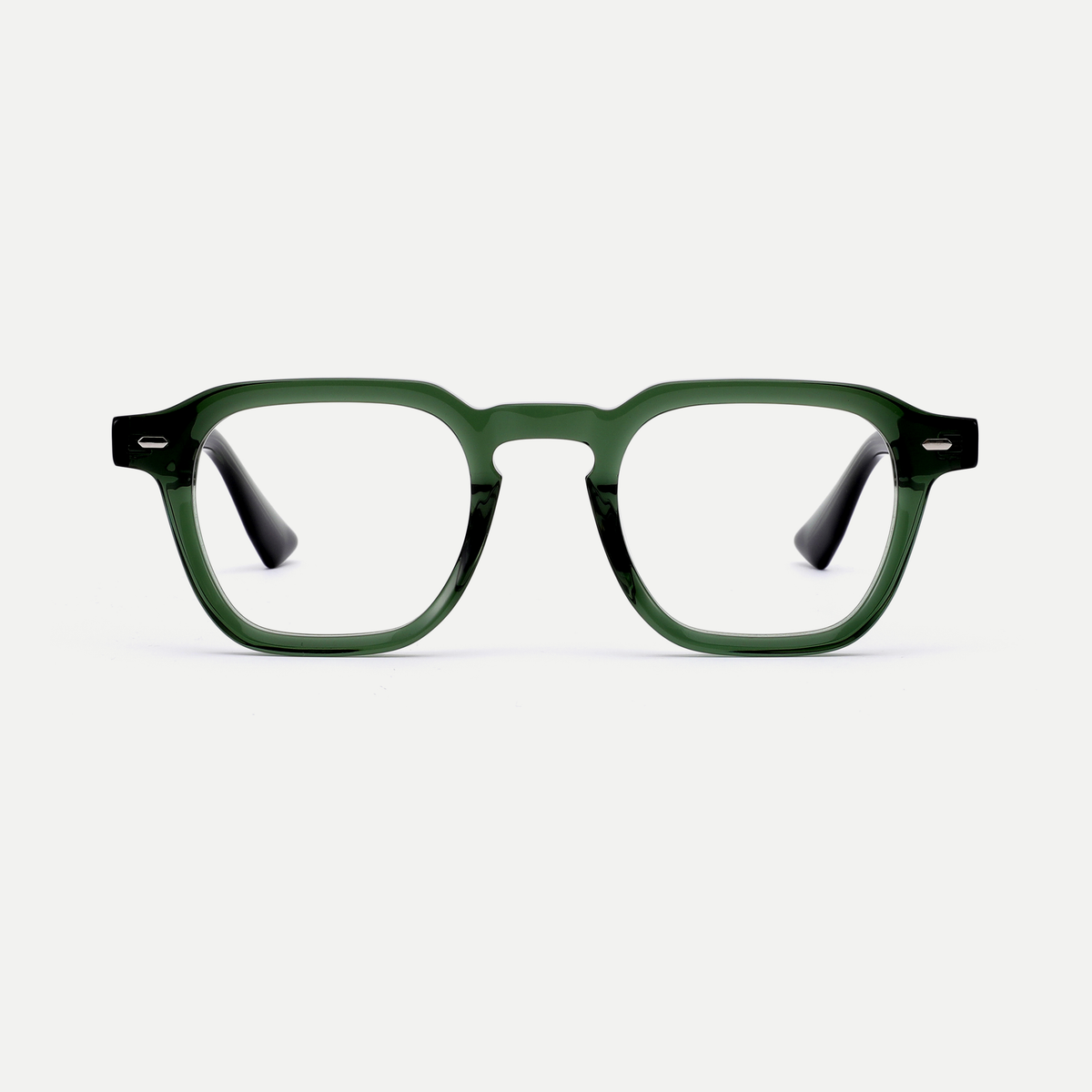 Nina forest green acetate eyeglasses, front view