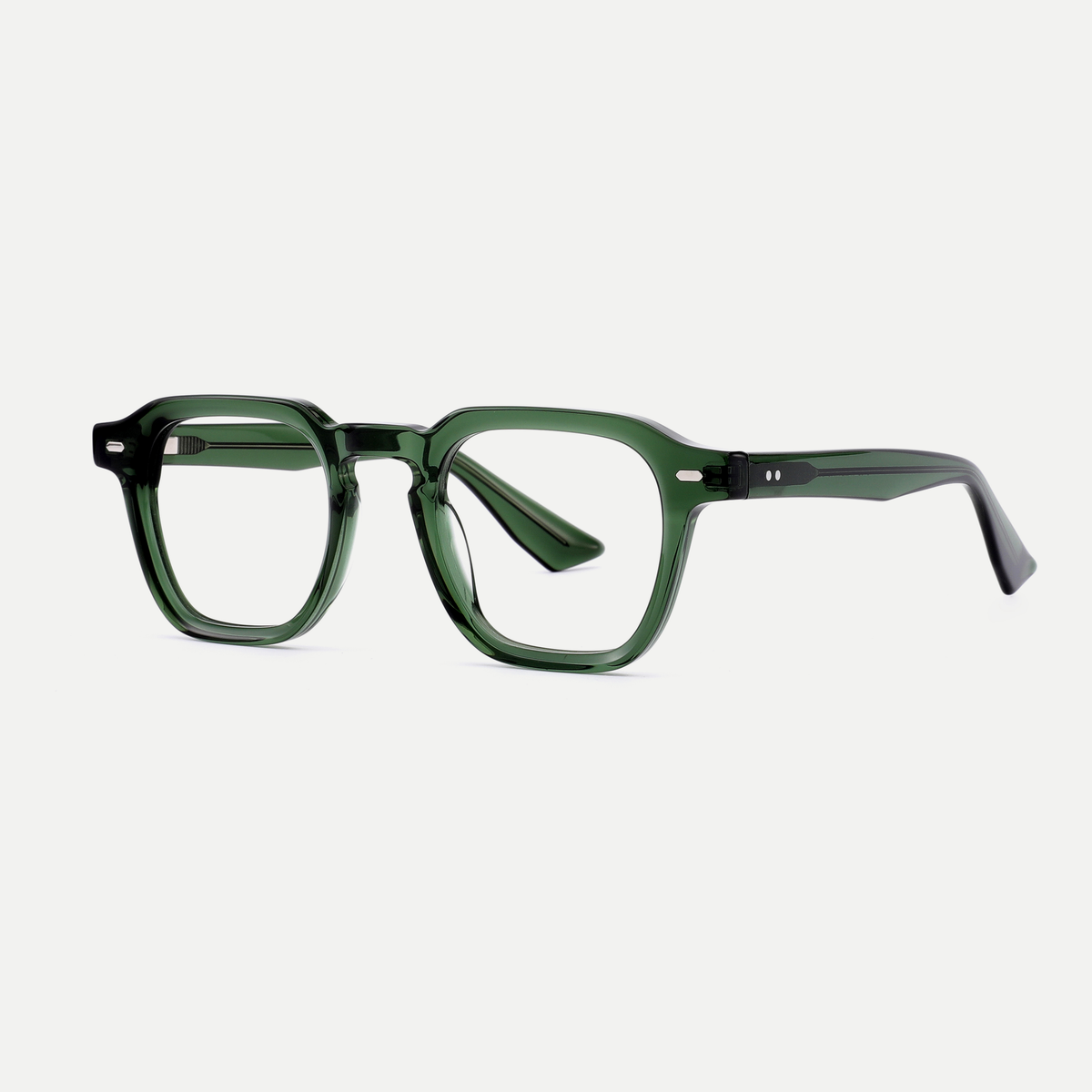 Nina forest green acetate eyeglasses, angled view