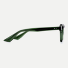 Nina forest green acetate eyeglasses, side detail