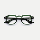 Nina forest green acetate eyeglasses, inner temple detail