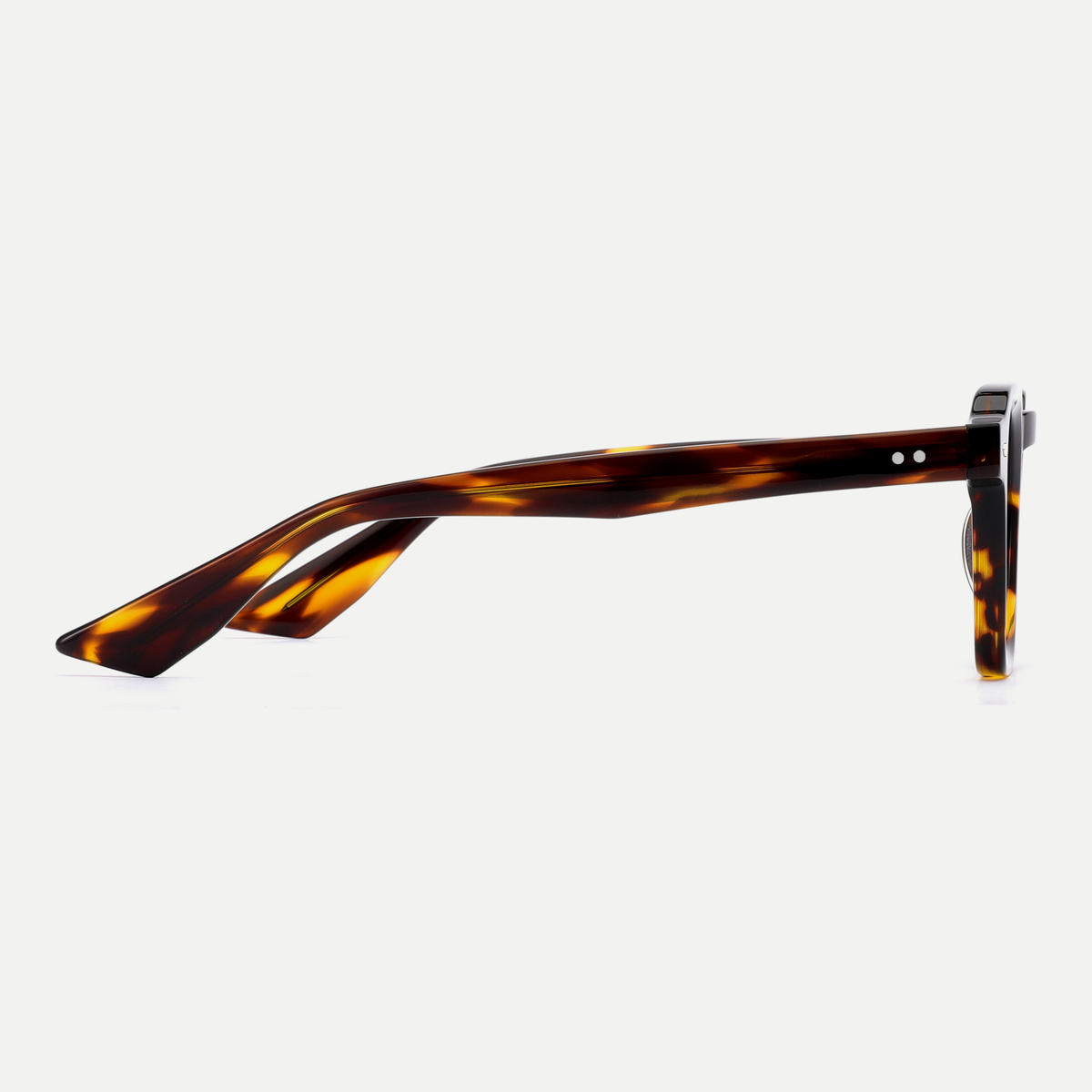 Nina tortoise acetate eyeglasses, side detail