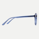Elodie crystal blue acetate eyeglasses, side detail