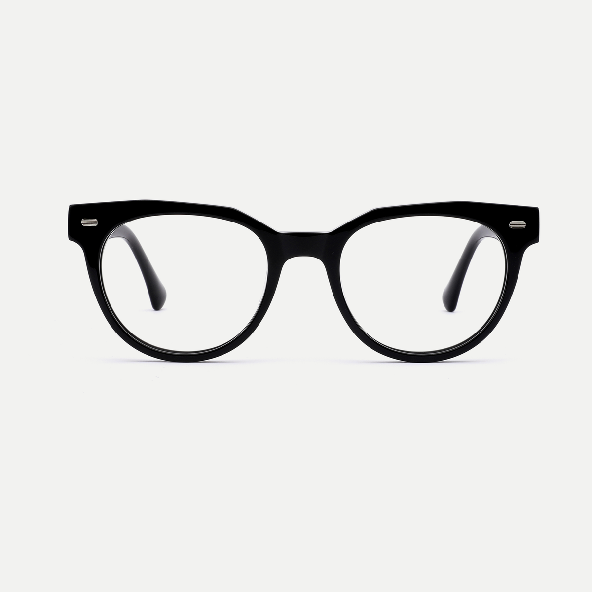 Helena black acetate eyeglasses, front view