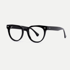 Helena black acetate eyeglasses, angled view