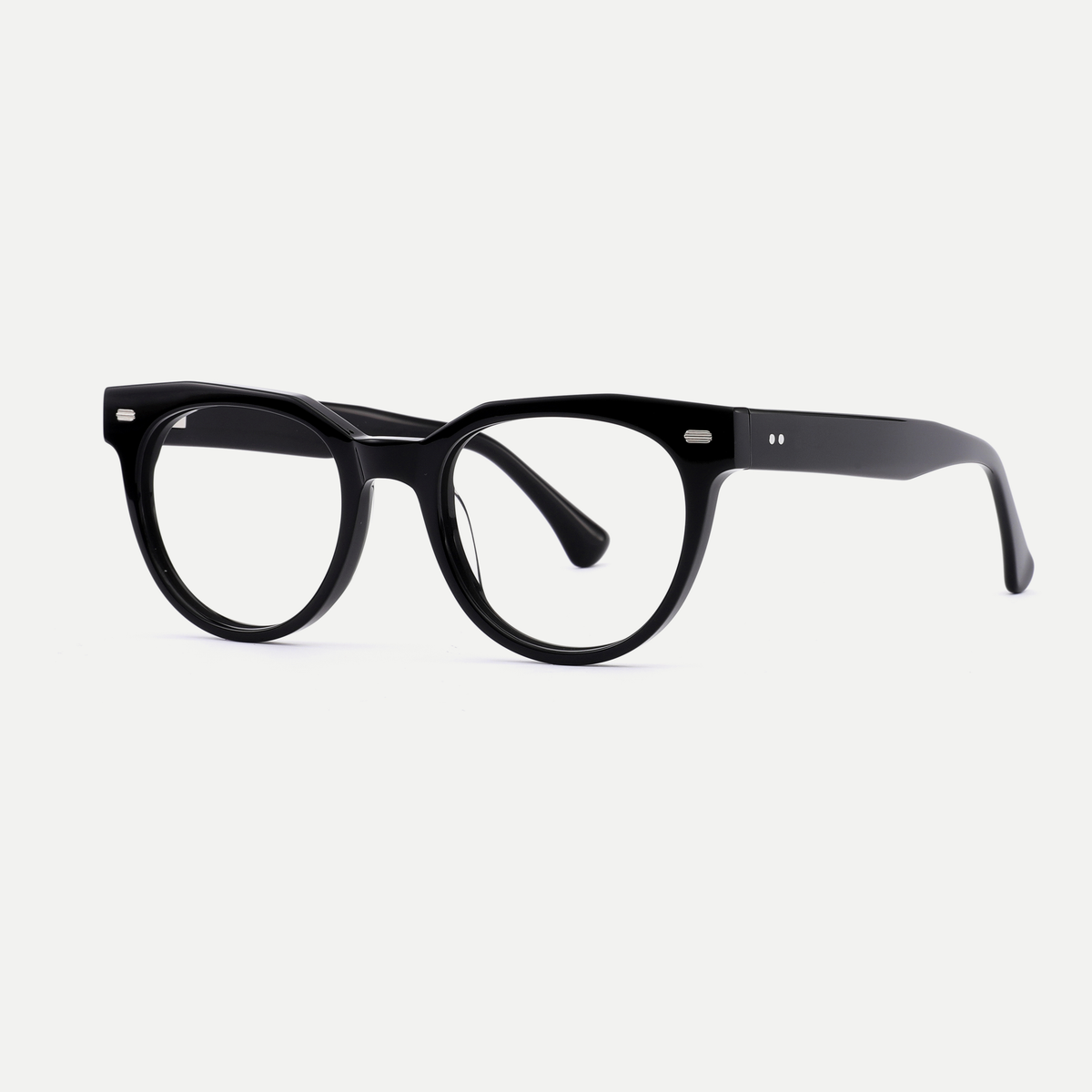 Helena black acetate eyeglasses, angled view