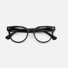 Helena black acetate eyeglasses, inner temple detail