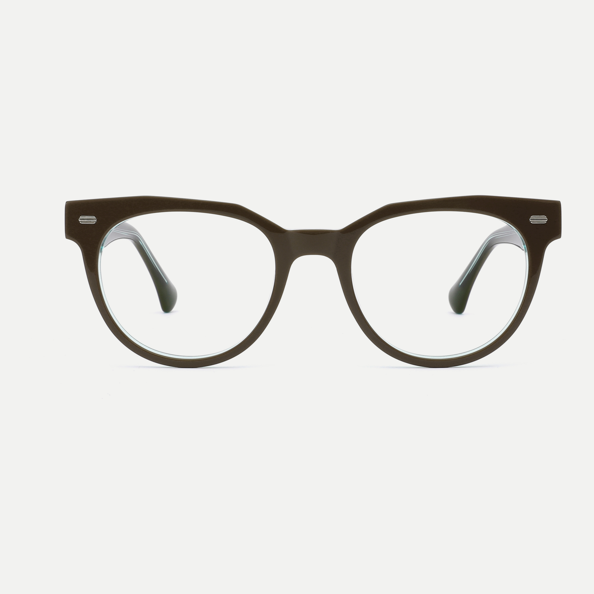 Helena dark brown acetate eyeglasses, front view