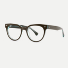 Helena dark brown acetate eyeglasses, angled view