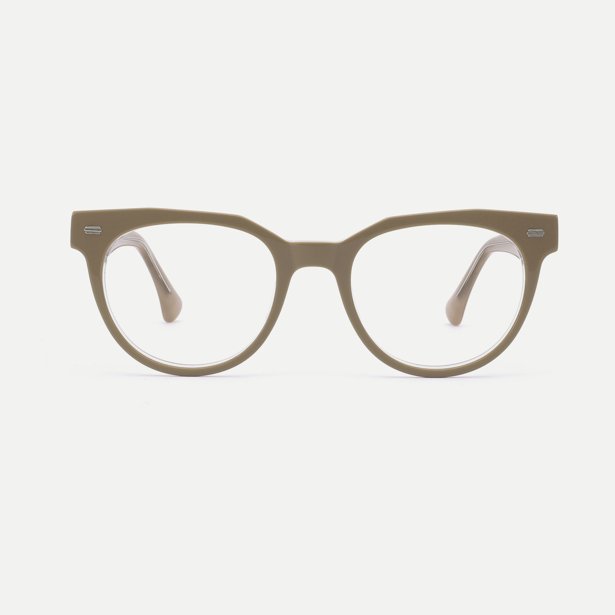 Helena crystal taupe acetate eyeglasses, front view