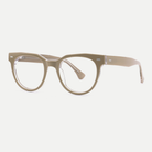 Helena crystal taupe acetate eyeglasses, angled view