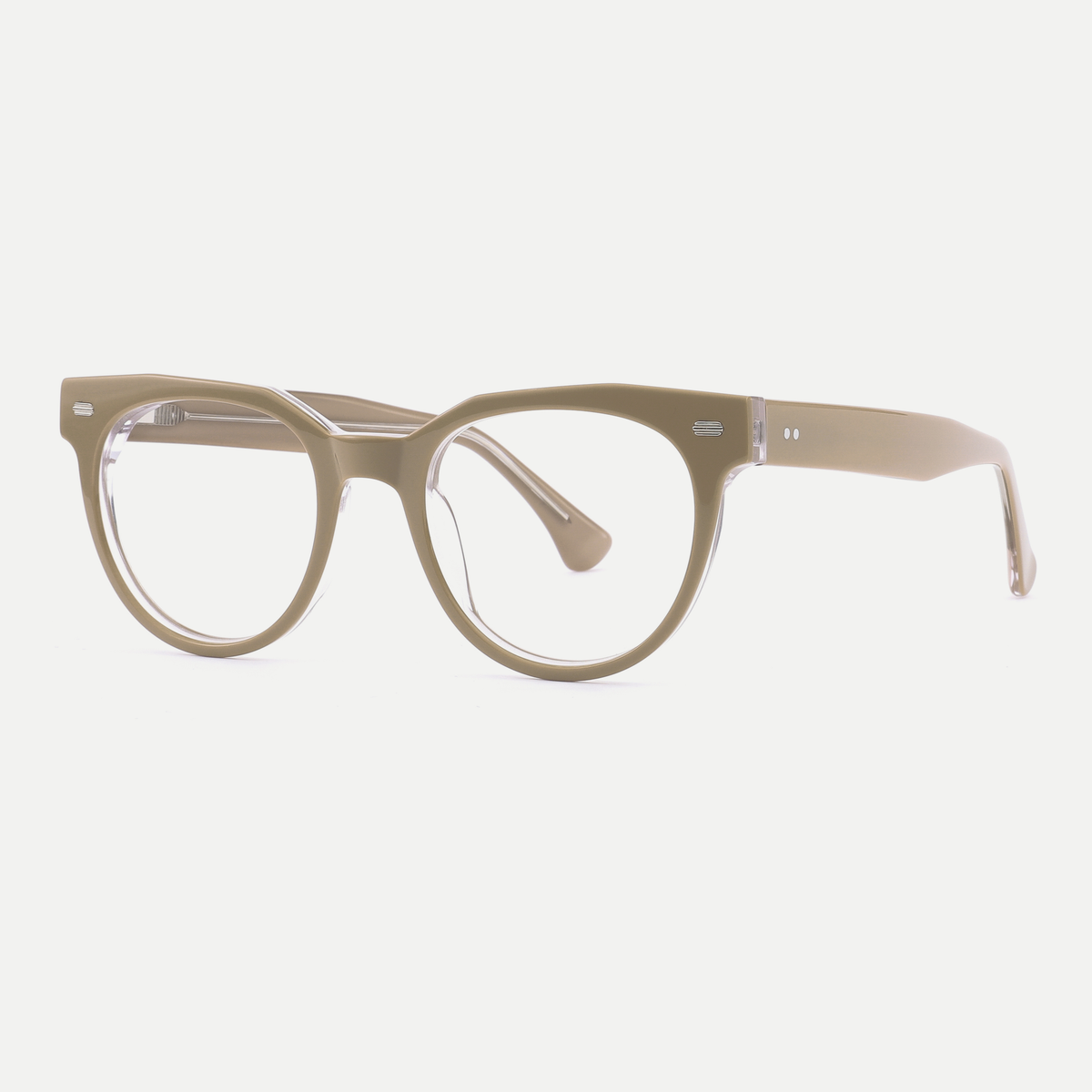 Helena crystal taupe acetate eyeglasses, angled view
