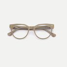 Helena crystal taupe acetate eyeglasses, inner temple detail