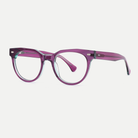 Helena purple acetate eyeglasses, angled view