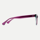 Helena purple acetate eyeglasses, side detail