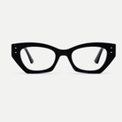 Viola black acetate eyeglasses, front view