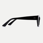 Viola black acetate eyeglasses, side detail
