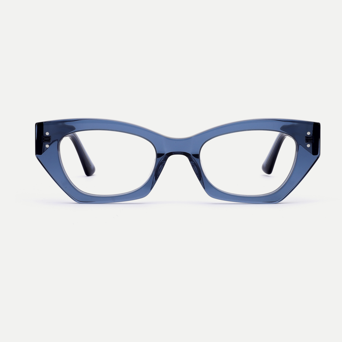Viola slate blue acetate eyeglasses, front view
