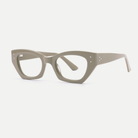 Viola taupe gray acetate eyeglasses, angled view