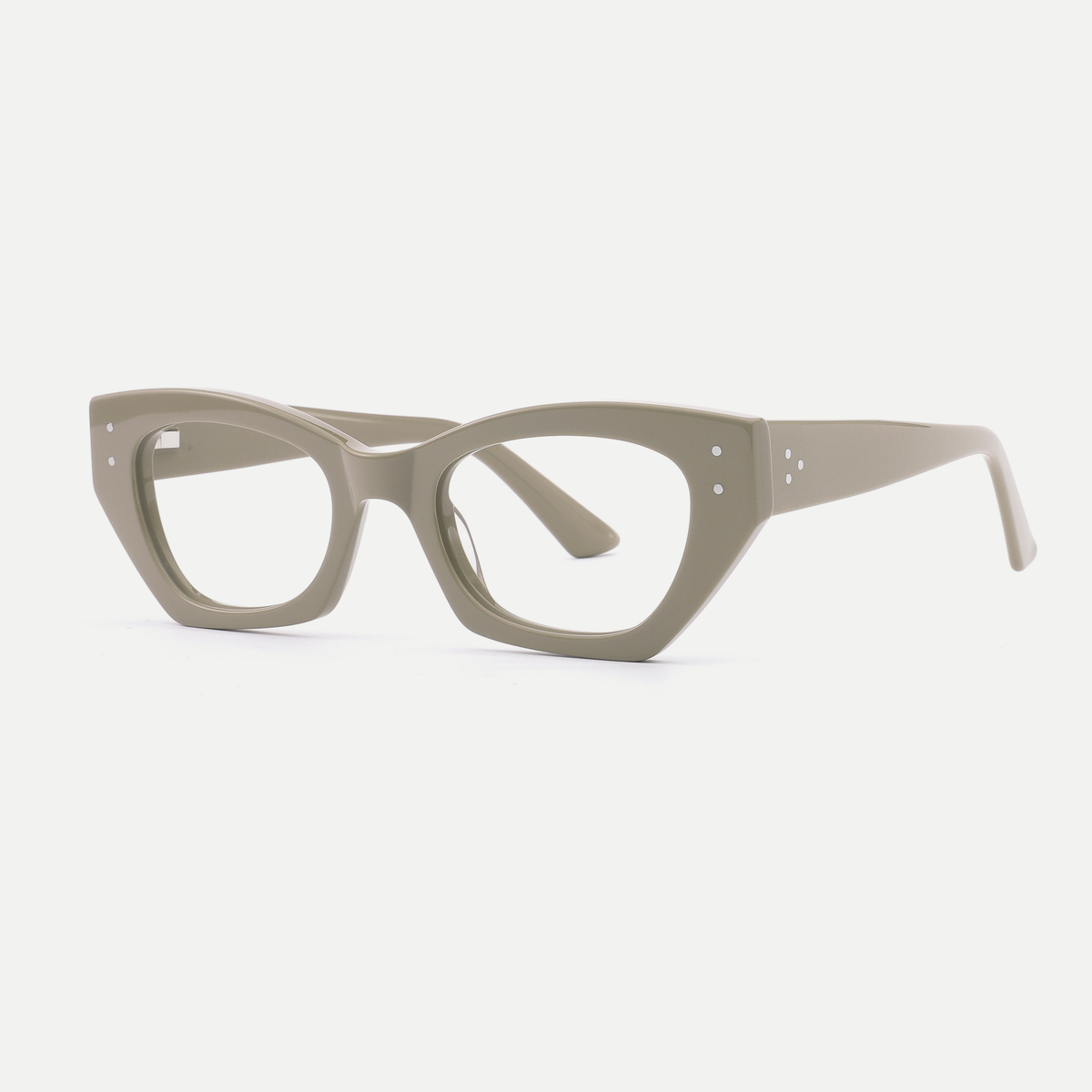 Viola taupe gray acetate eyeglasses, angled view