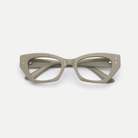 Viola taupe gray acetate eyeglasses, inner temple detail