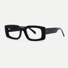 Thea black acetate eyeglasses, angled view