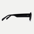 Thea black acetate eyeglasses, side detail