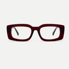 Thea burgundy acetate eyeglasses, front view