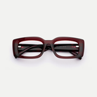 Thea burgundy acetate eyeglasses, inner temple detail