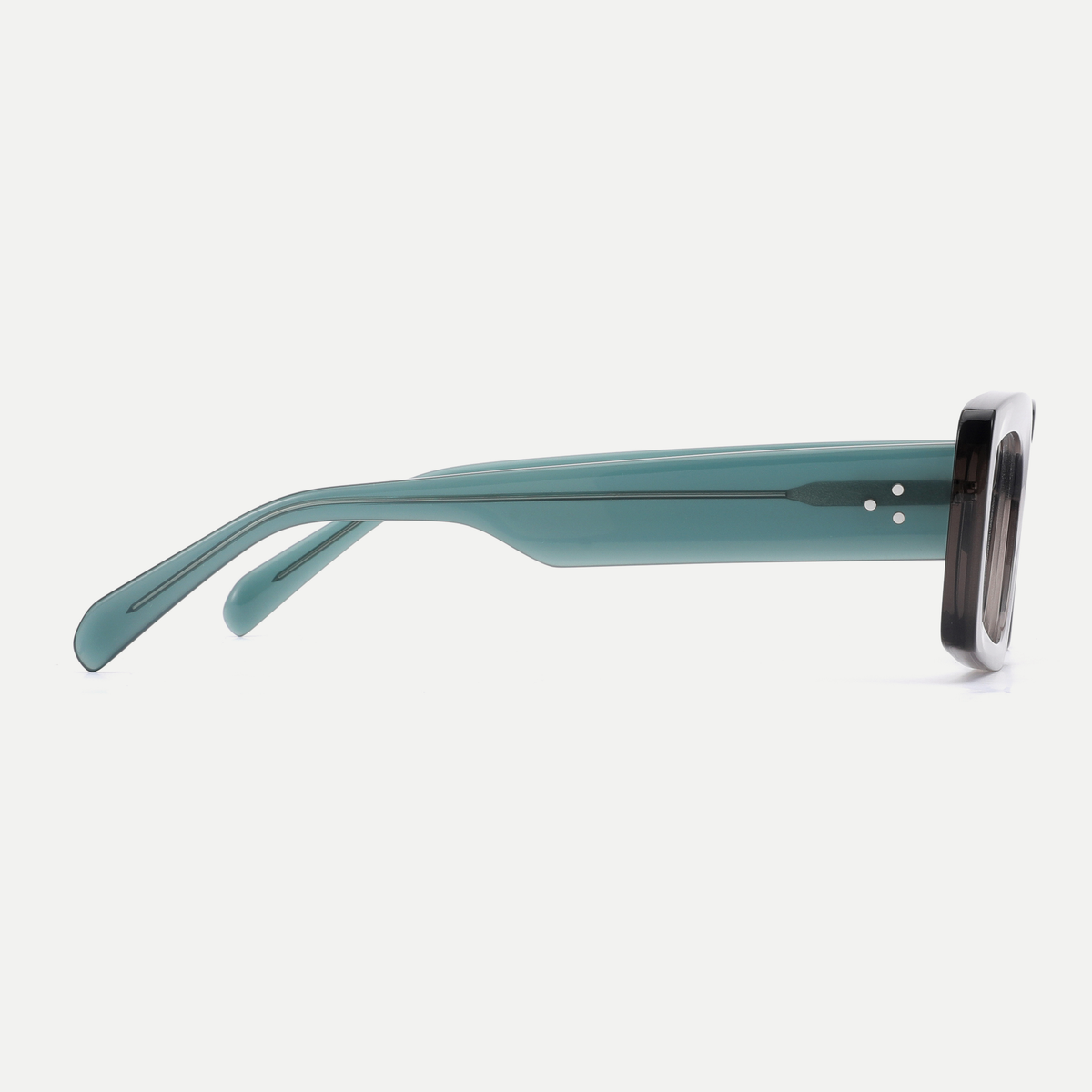 Thea smoke gray acetate eyeglasses, side detail