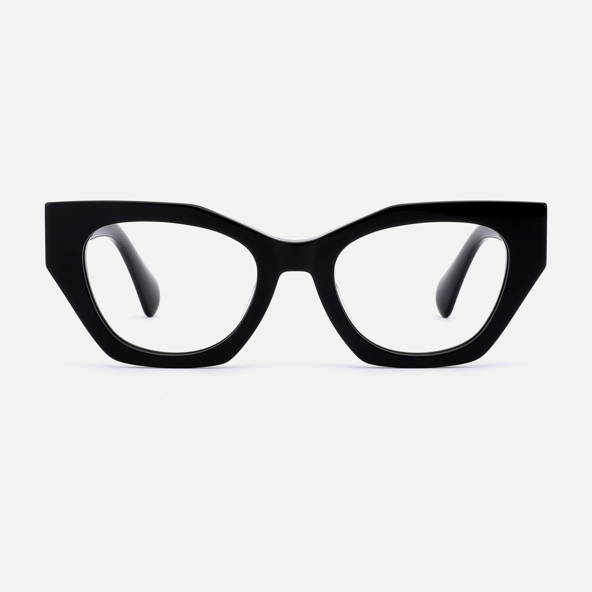 Daphne black acetate eyeglasses, front view
