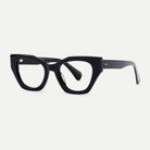 Daphne black acetate eyeglasses, angled view