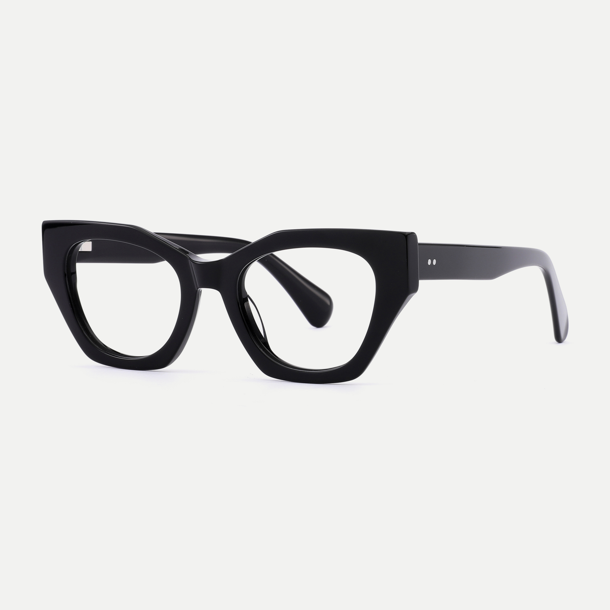 Daphne black acetate eyeglasses, angled view