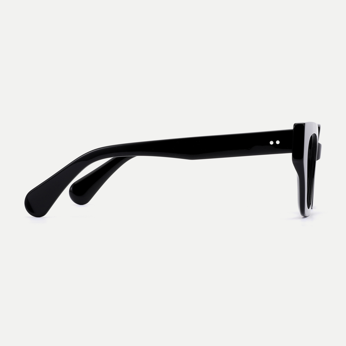 Daphne black acetate eyeglasses, side view