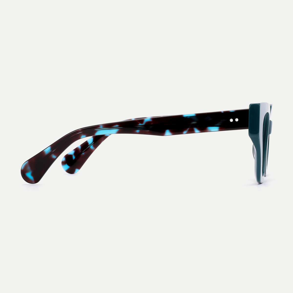 Daphne deep teal acetate eyeglasses, side view