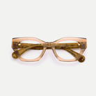 Daphne crystal peach / tortoise acetate eyeglasses, alternate front view