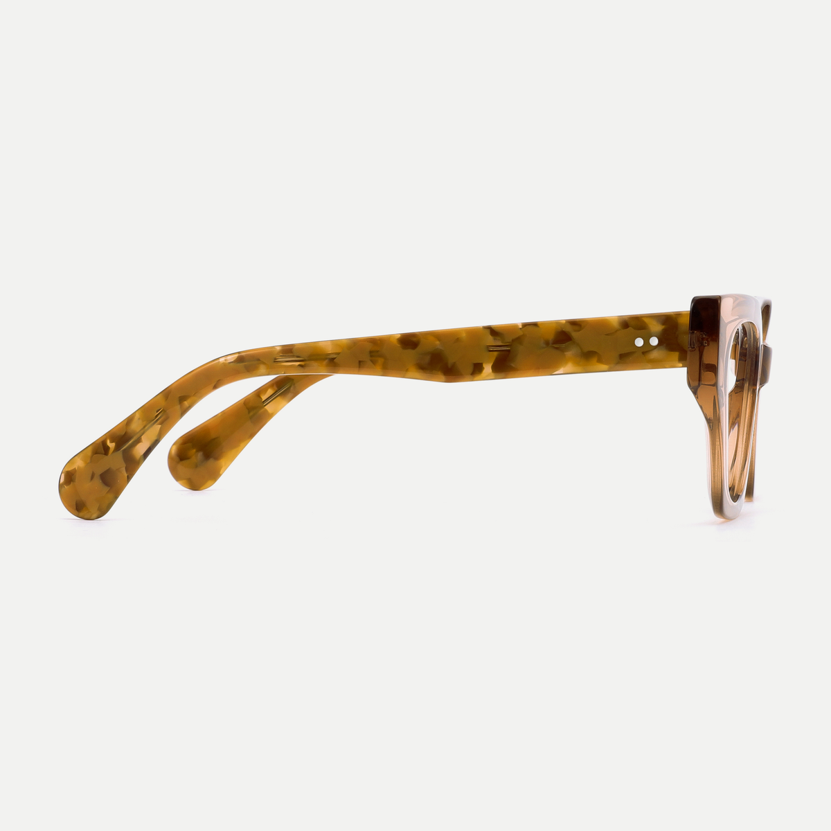 Daphne crystal peach / tortoise acetate eyeglasses, side view