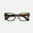Daphne olive green acetate eyeglasses, alternate front view