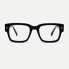 Ingrid black acetate eyeglasses, front view