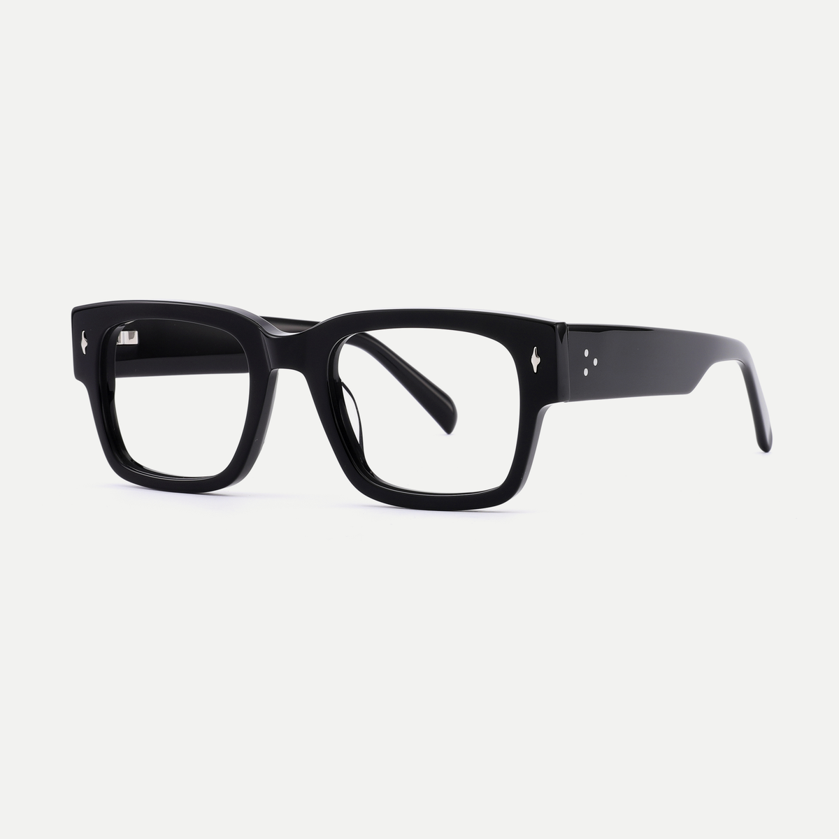 Ingrid black acetate eyeglasses, angled view