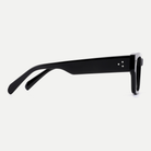 Ingrid black acetate eyeglasses, side detail