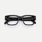 Ingrid black acetate eyeglasses, inner temple detail
