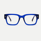 Ingrid cobalt blue acetate eyeglasses, front view