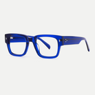 Ingrid cobalt blue acetate eyeglasses, angled view