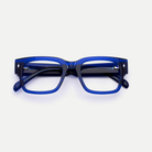 Ingrid cobalt blue acetate eyeglasses, inner temple detail