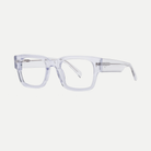 Ingrid crystal clear acetate eyeglasses, angled view