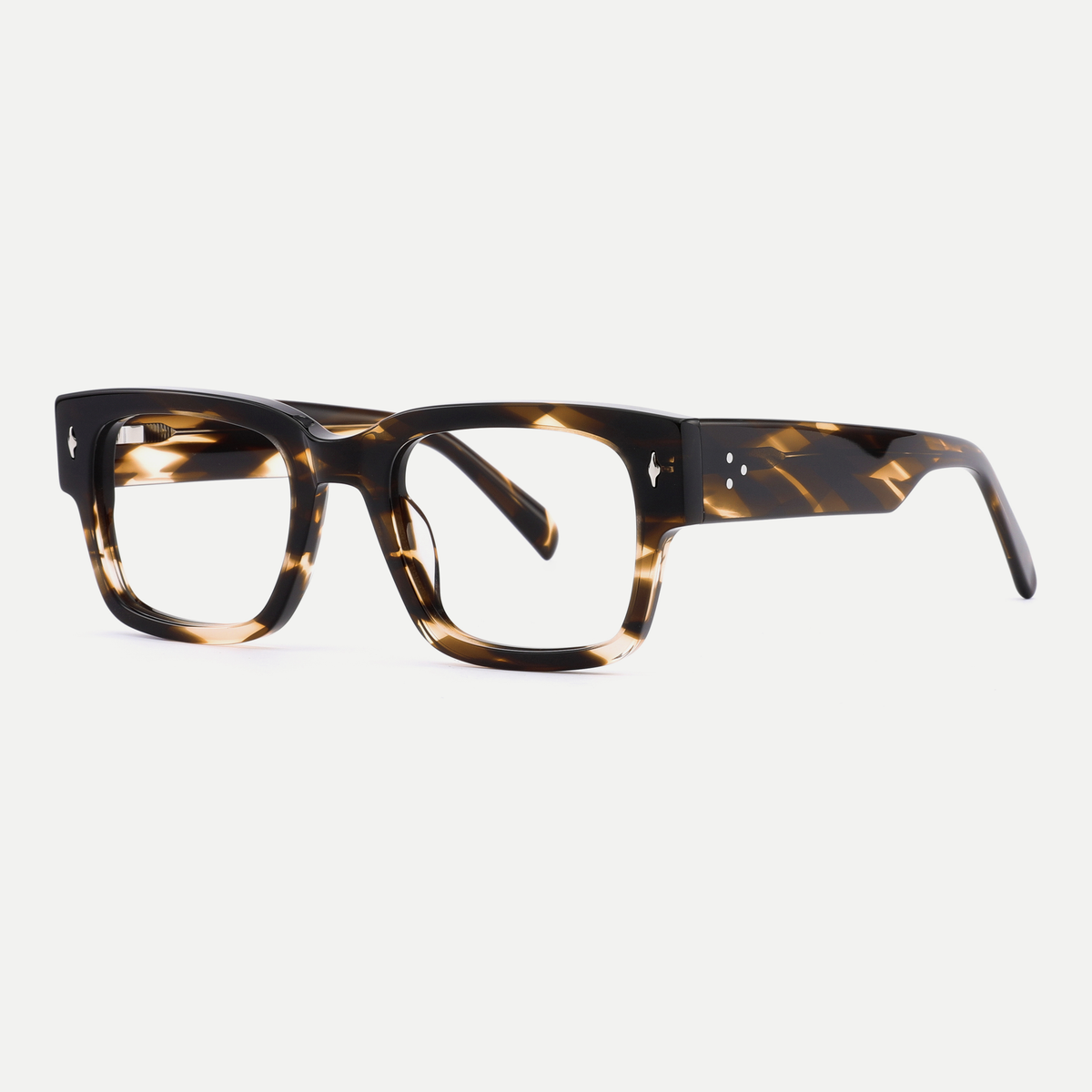 Ingrid tortoise acetate eyeglasses, angled view